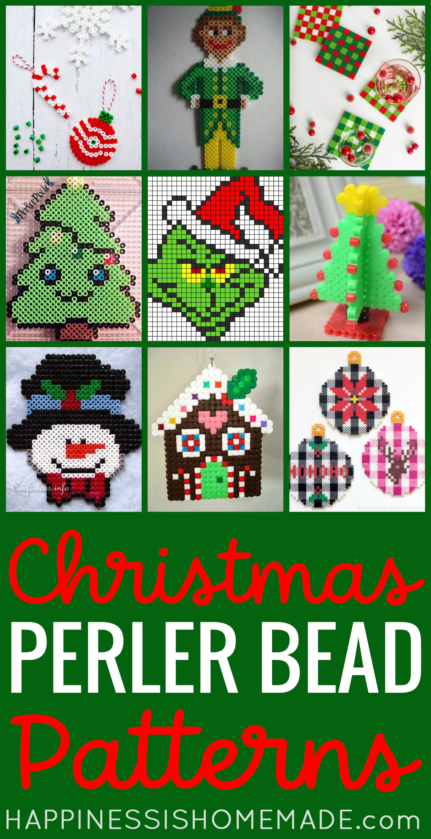 Cute Christmas Perler Bead Patterns (Free Printable!)