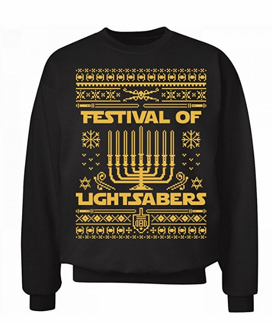 festival of lightsabers Hanukah sweater
