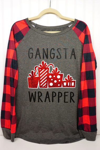 gangsta wrapper funny christmas shirt