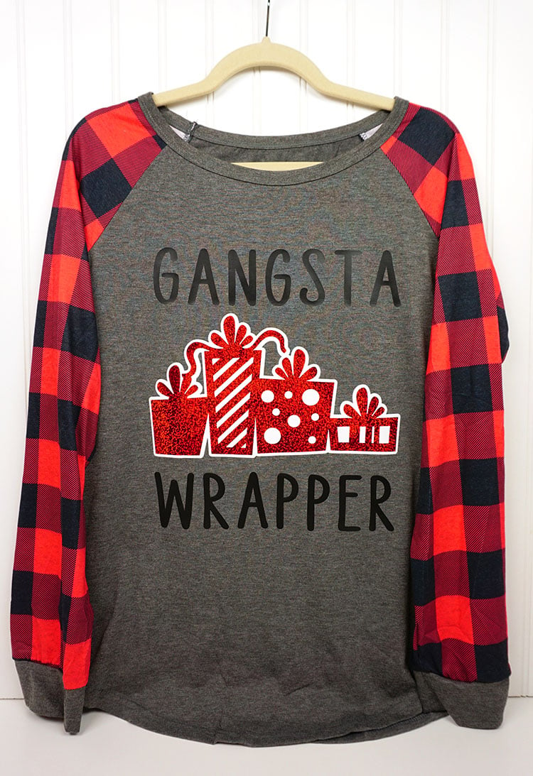 gangsta wrapper funny christmas shirt