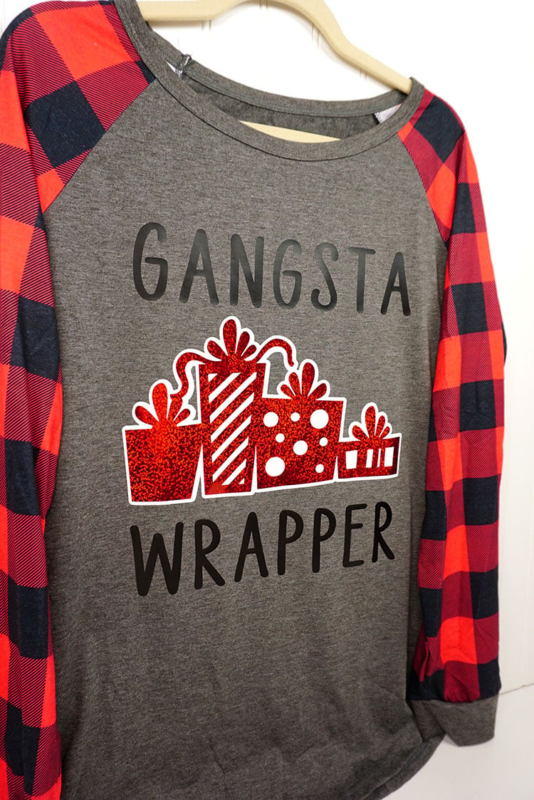 funny christmas shirt with gangsta wrapper art on it 