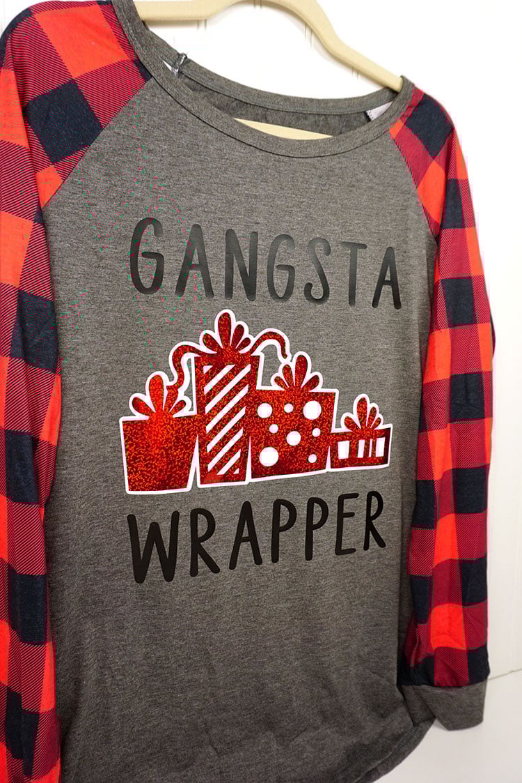 funny christmas shirt with gangsta wrapper art on it