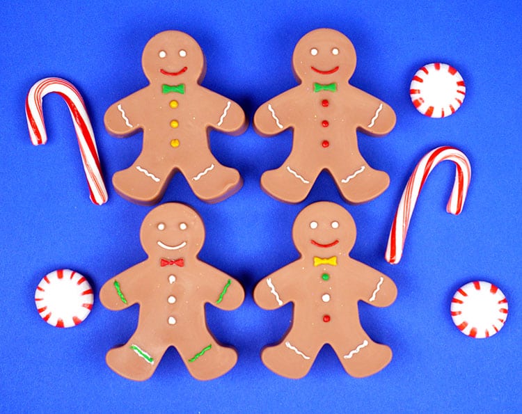 gingerbread man diy soap gifts with peppermint candies