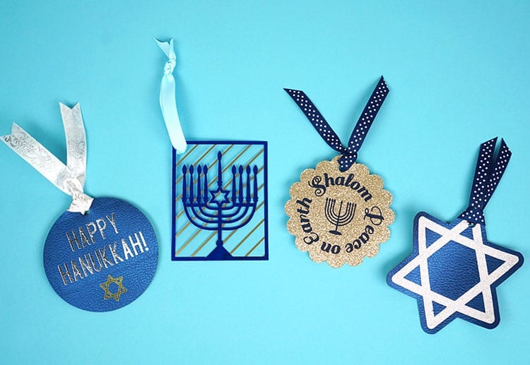 hanukkah gift tag made with cricut
