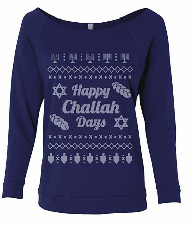 happy challah days Hanukkah sweater 