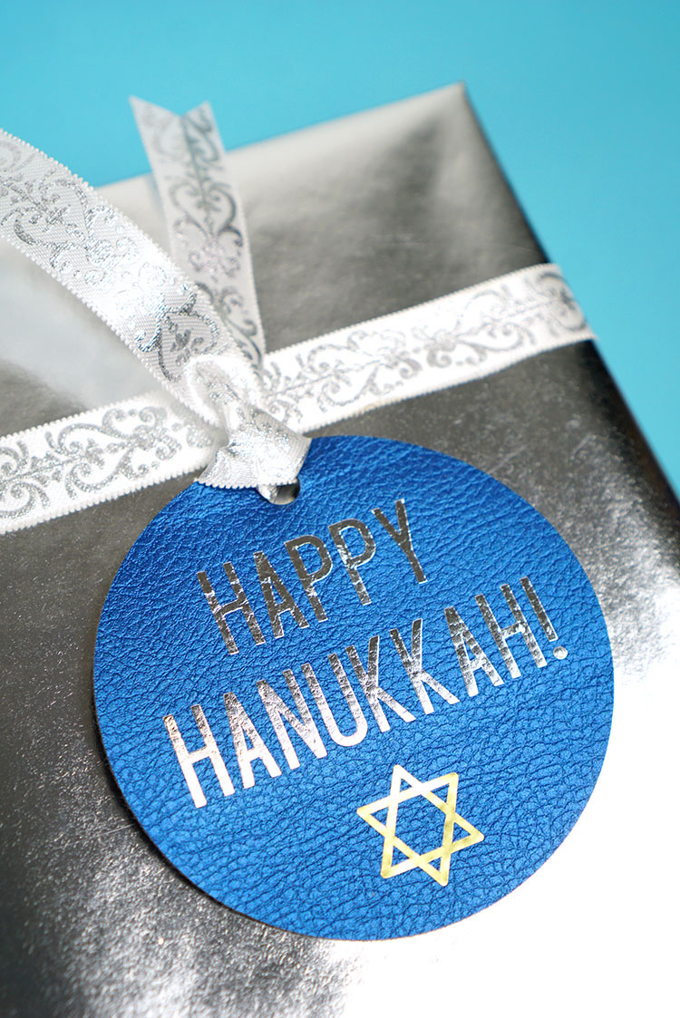 happy hanukkah gift tag