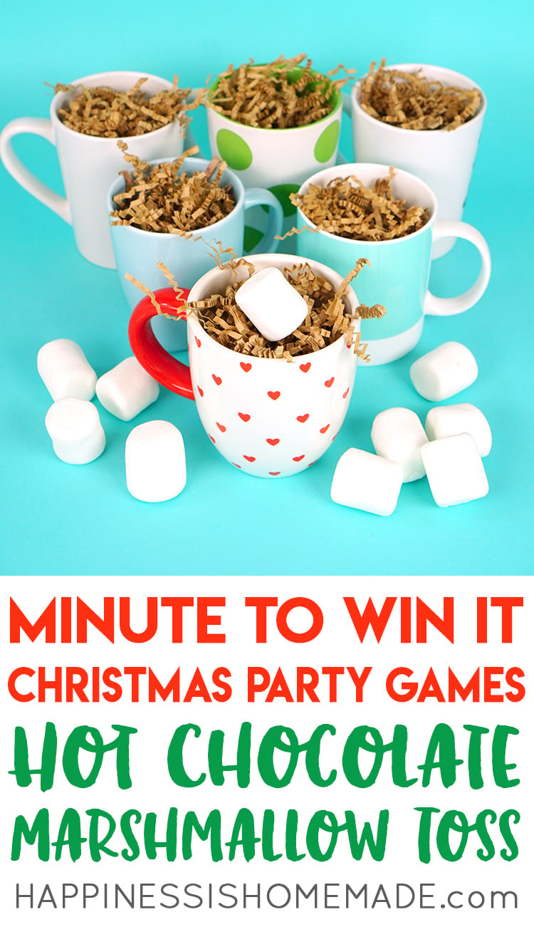 hot chocolate marshmallow toss christmas game for kids and adults