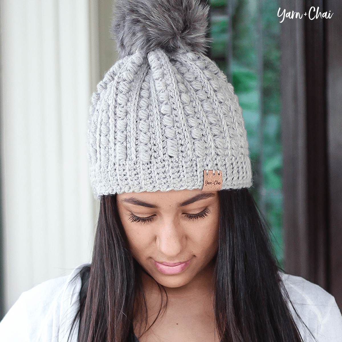 pretty malia beanie made by crochet worn by girl