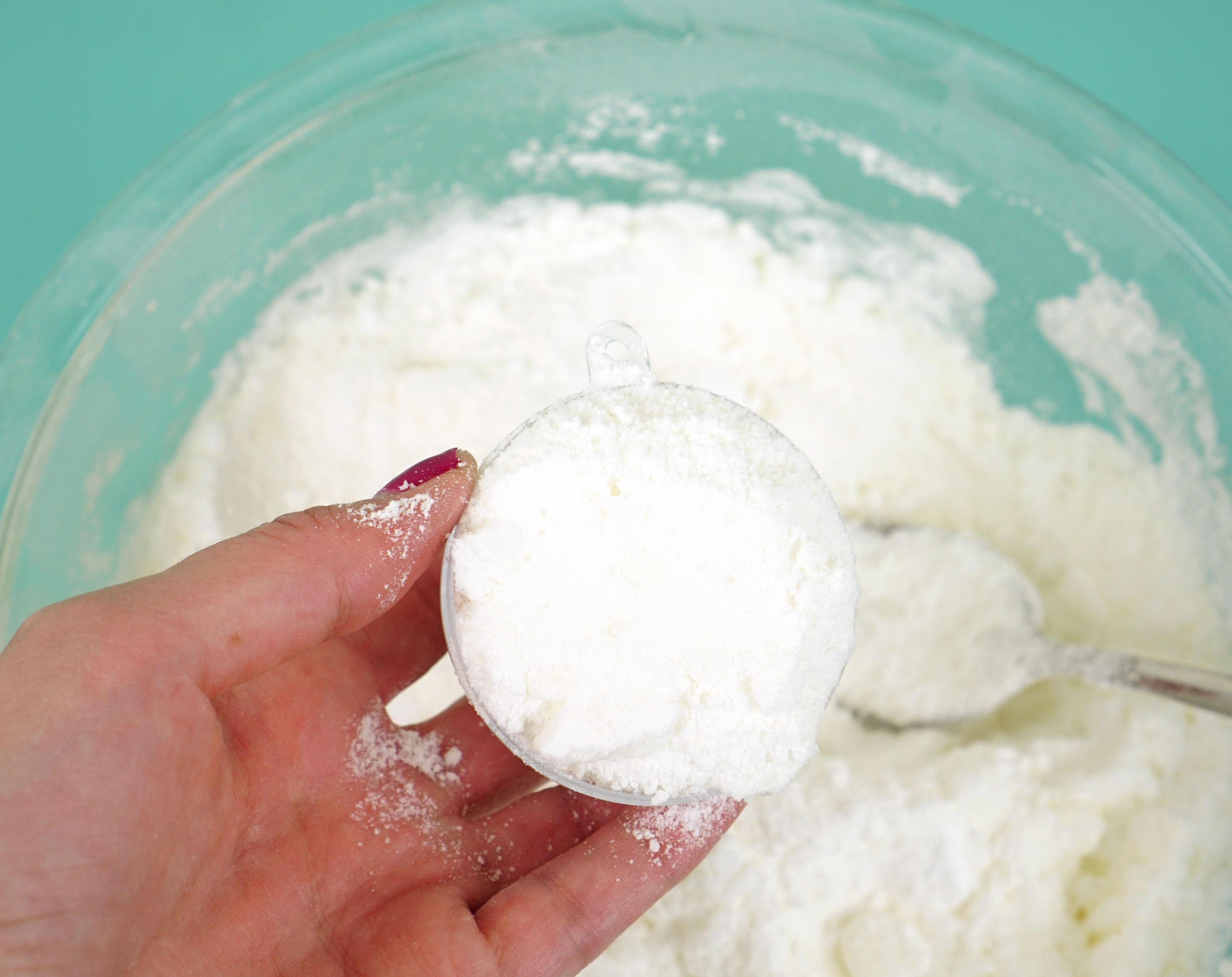 bath bomb mixture packed into a mold