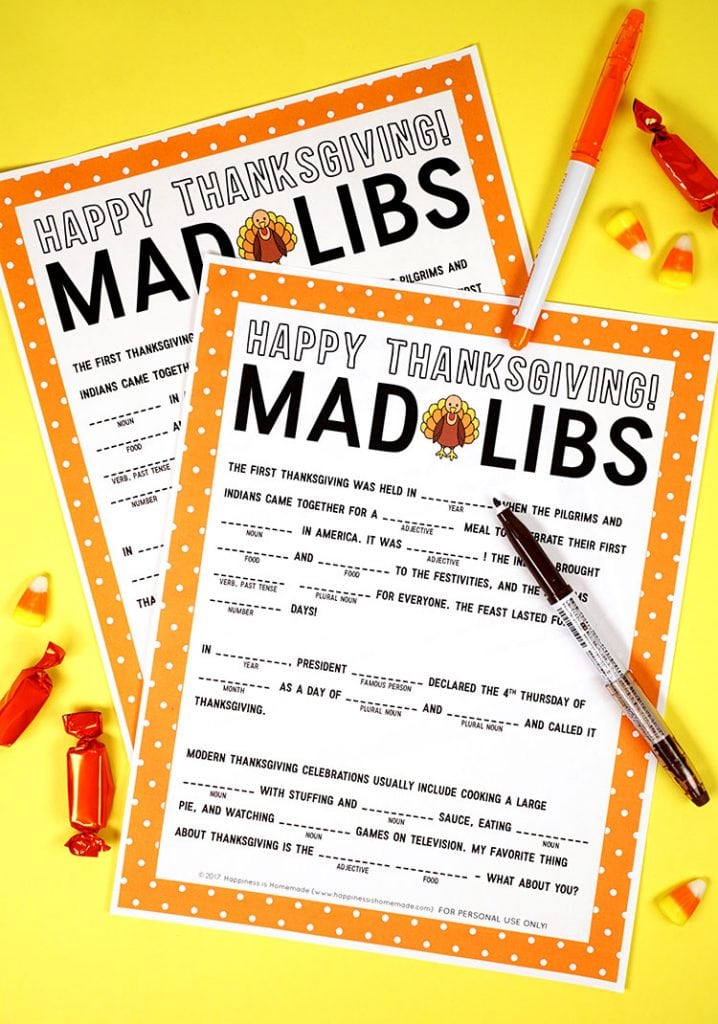 printable happy thanksgiving mad libs 