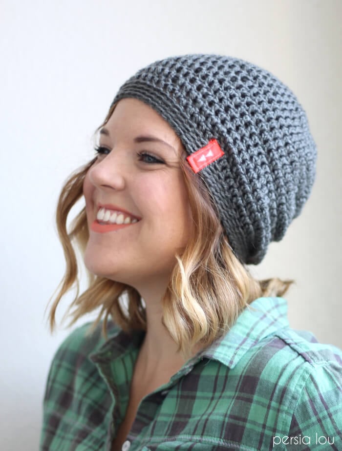 beginner slouch beanie made by crochet