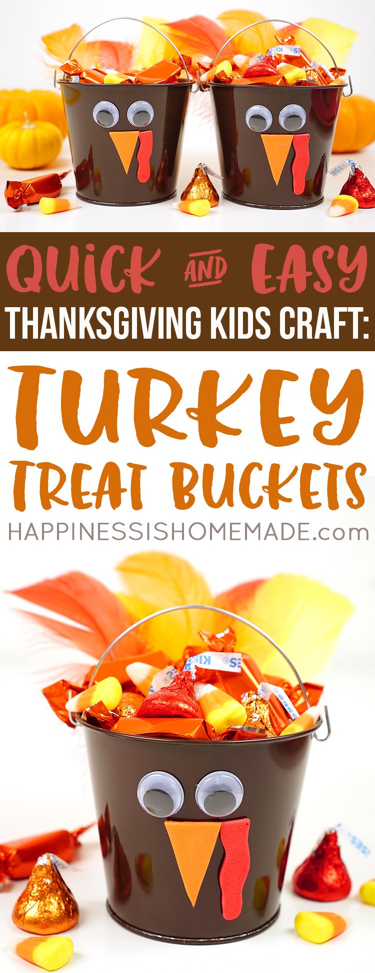 thanksgiving kids craft turkey treat buckets