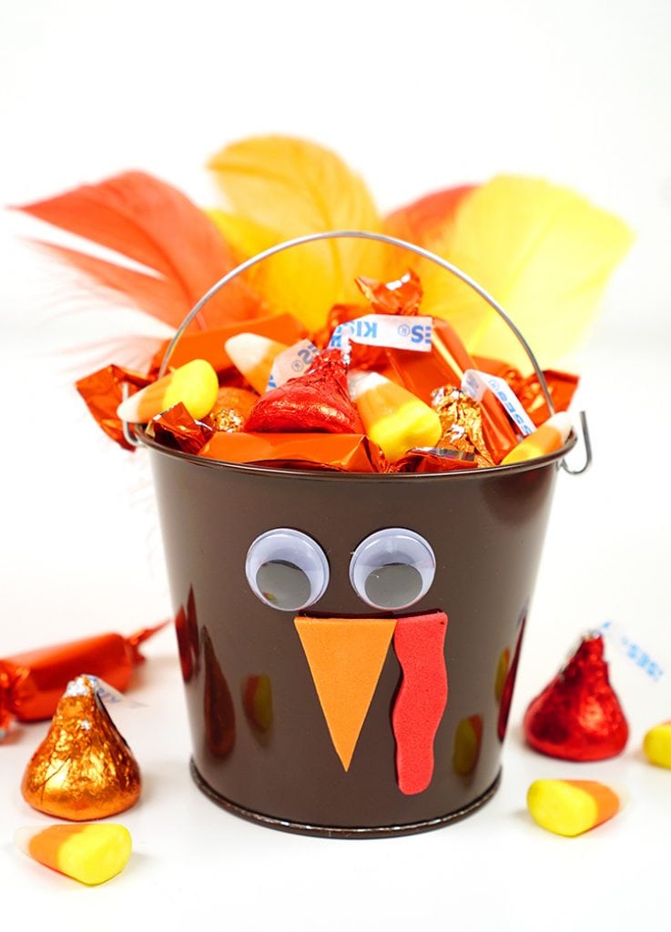 turkey treat buckets with candy