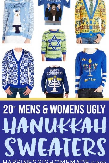 20+ men's and women's ugly Hanukkah sweaters