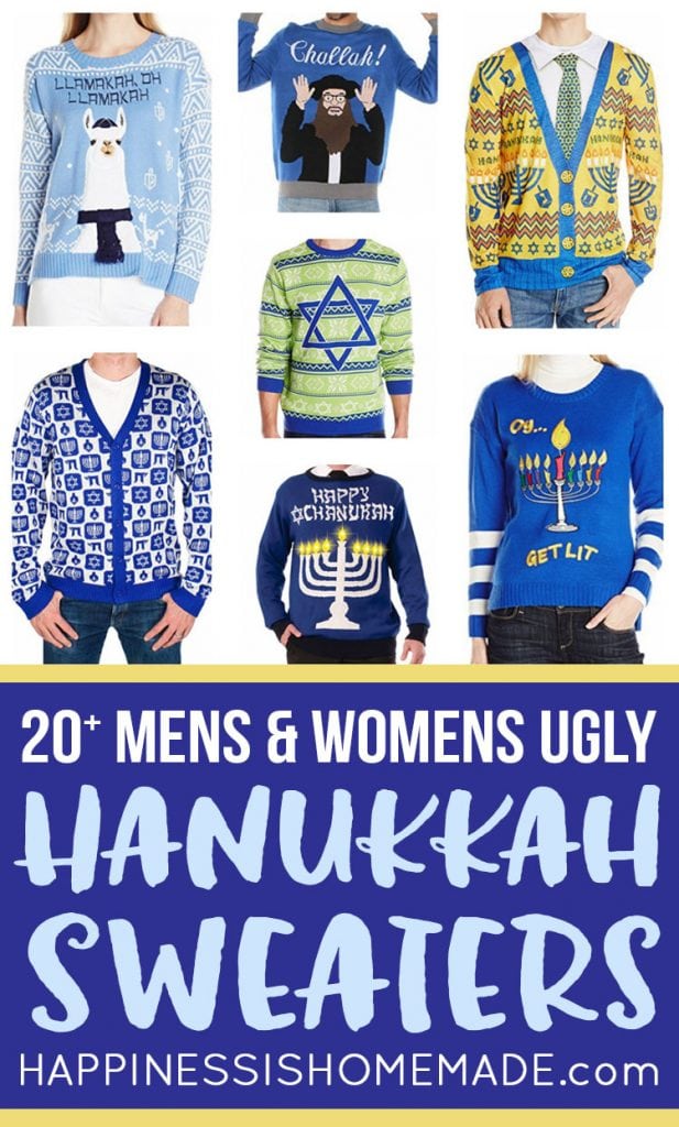 20+ men's and women's ugly Hanukkah sweaters