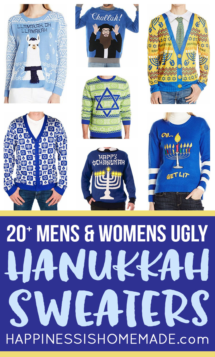 20+ men\'s and women\'s ugly Hanukkah sweaters