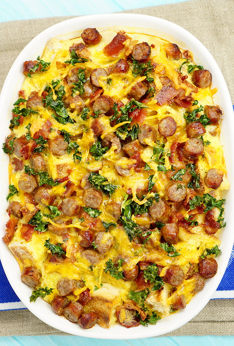 Bacon and sausage breakfast casserole