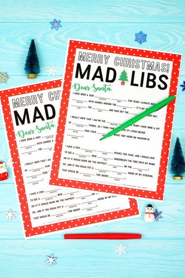 printable mad libs christmas game