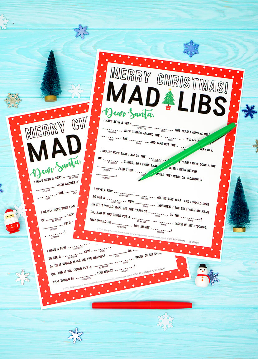 Christmas Mad Libs Printable