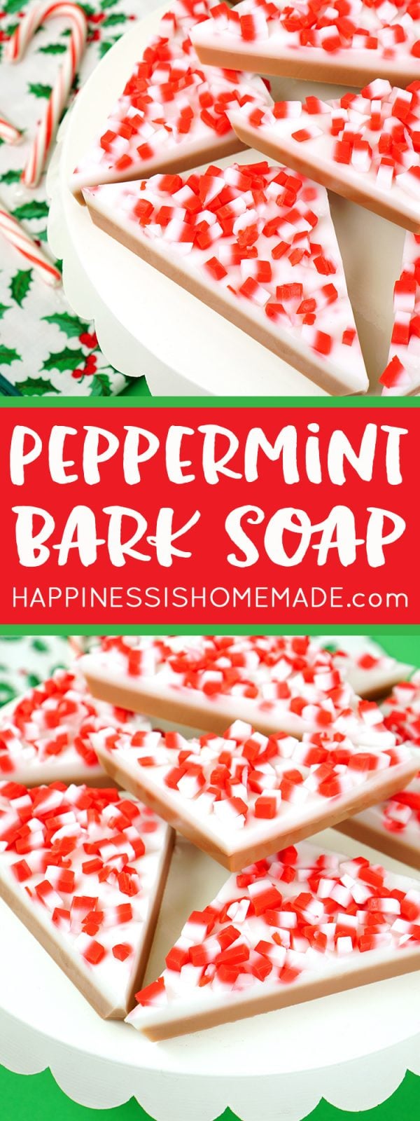 Easy DIY Peppermint Bark Soap - Happiness is Homemade