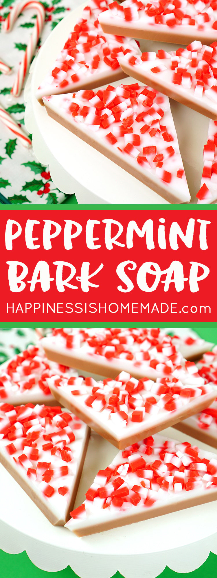 peppermint bark DIY soap gift idea