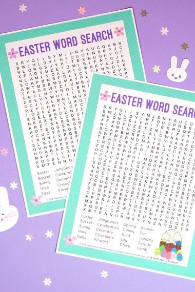 printable easter word search with easter confetti