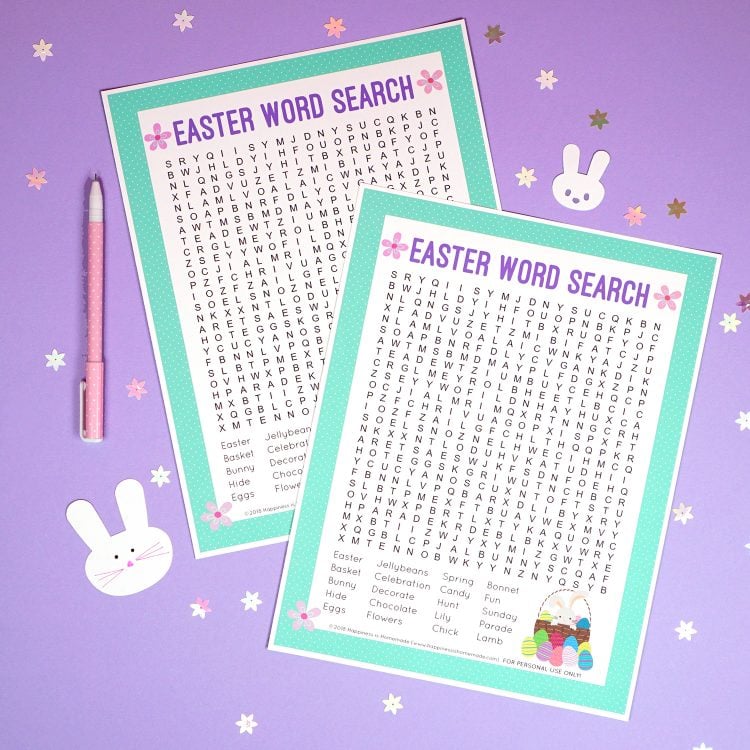 printable easter word search with easter confetti