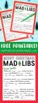 Christmas Mad Libs printable perfect for kids of all ages