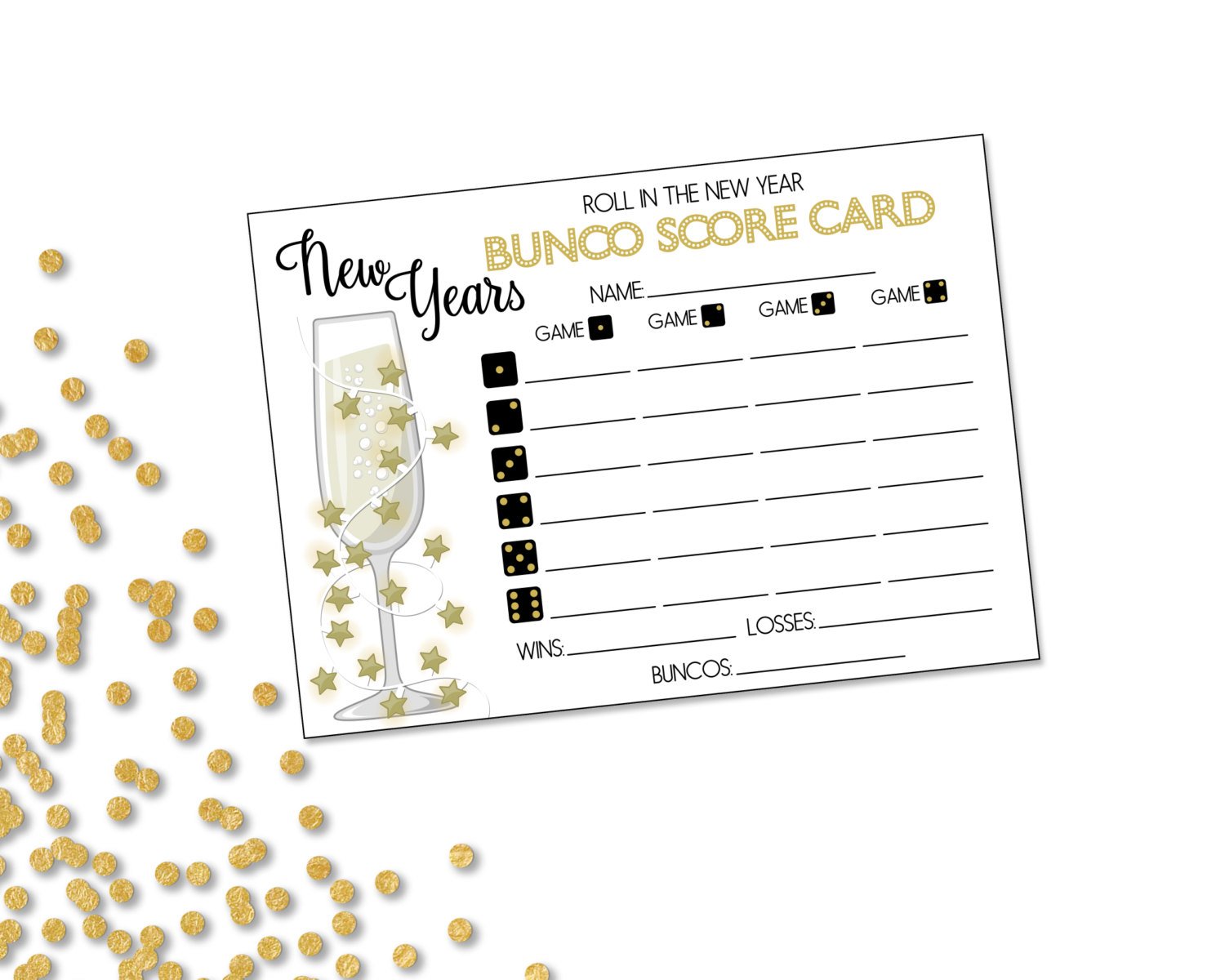 new years eve bunco score card