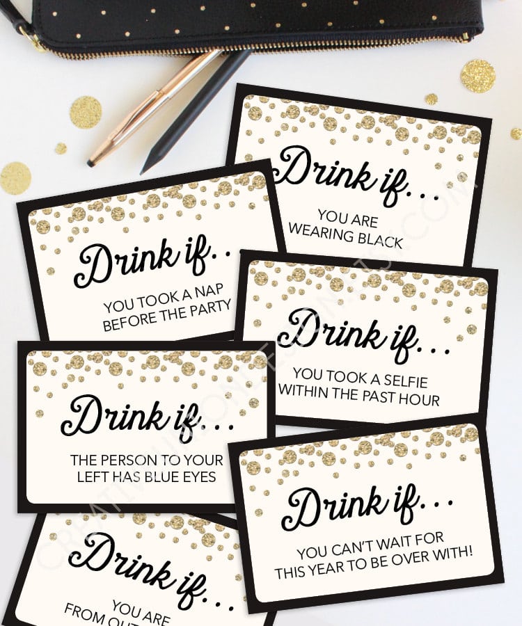 new years eve drinking game cards 