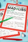 pen and filled in answer on printable christmas game