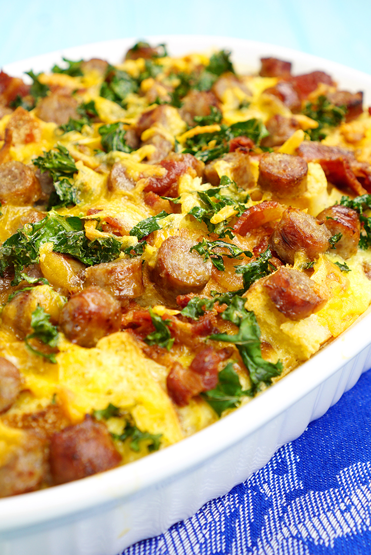 protein packed breakfast casserole in dish