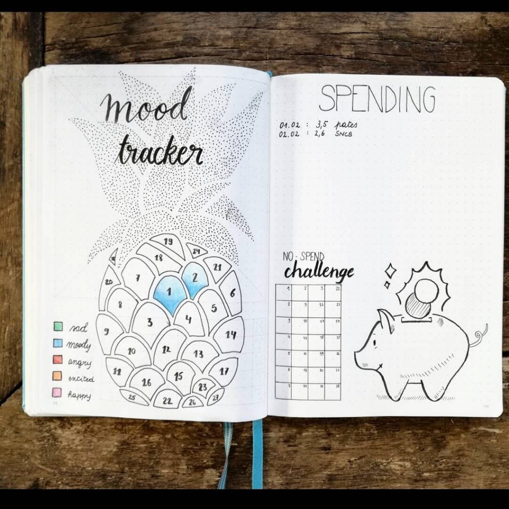 bullet journal ideas mood tracker
