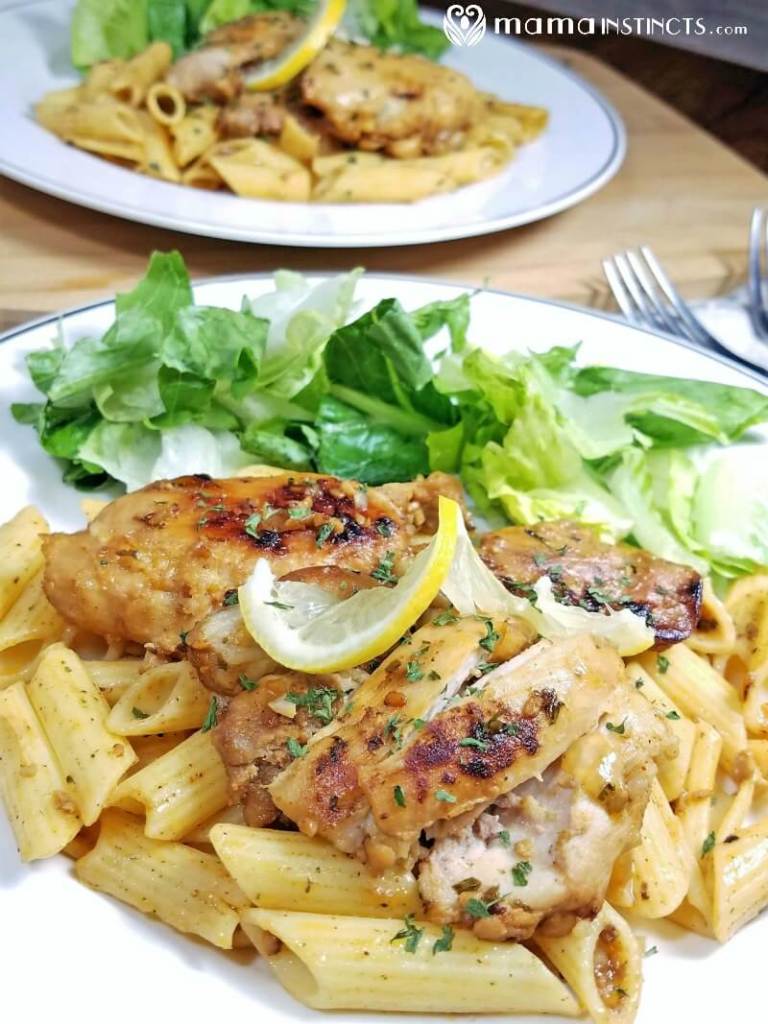 buttery lemon chicken with greens