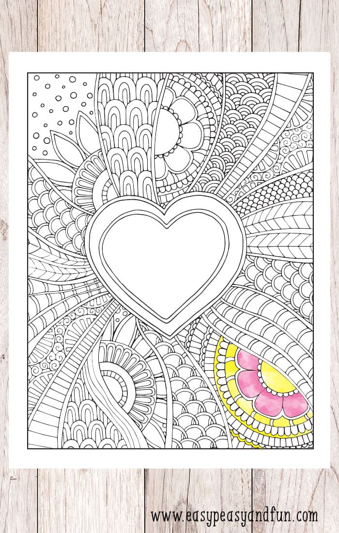 doodle heart coloring page perfect for valentines day activity