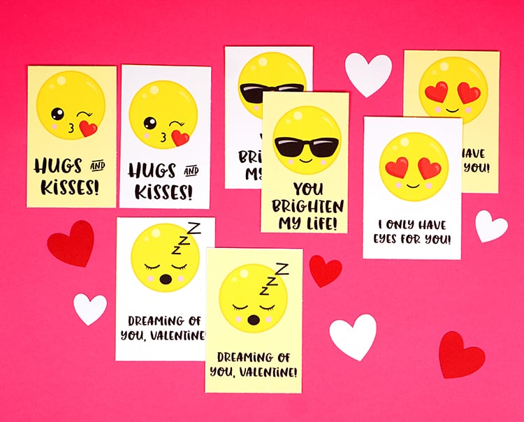 cute printable emoji valentines