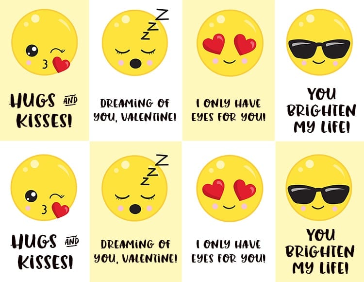 emoji valentines for kids 