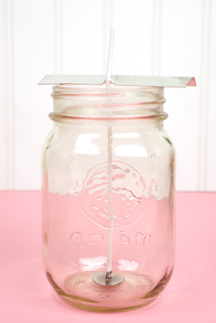 assembling mason jar candles