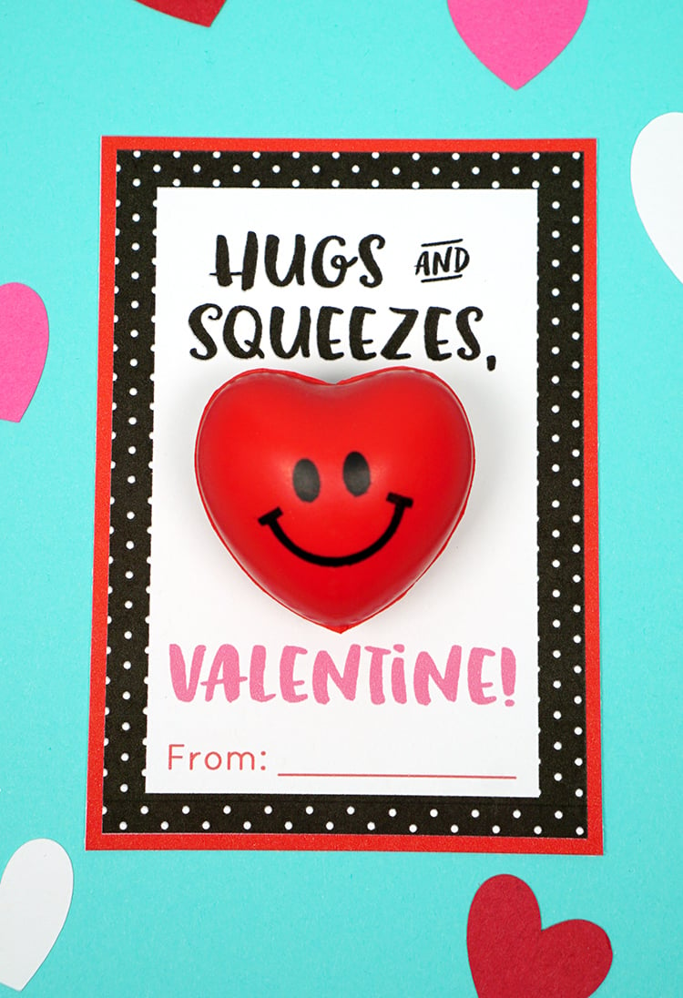 hugs and squeezes valentine squishy toy card