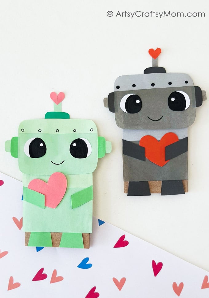 diy paper bag love robots 