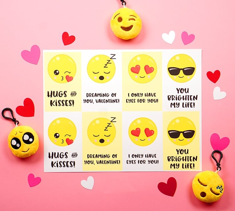 funny emoji printable valentines day cards