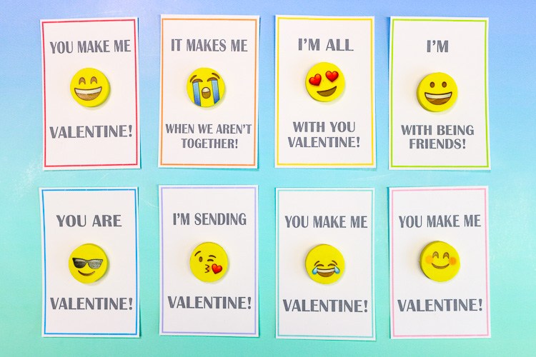 emoji valentines displayed for kids valentines day