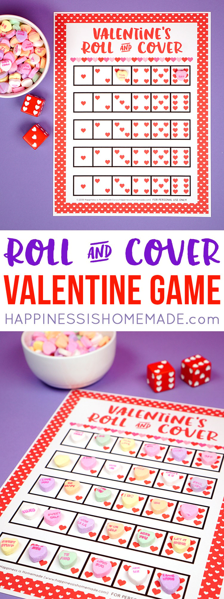 valentines day roll and cover game