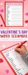 valentines day word scramble game for kids and teachers