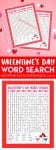 Valentine's Day Word Search printable puzzle game for kids