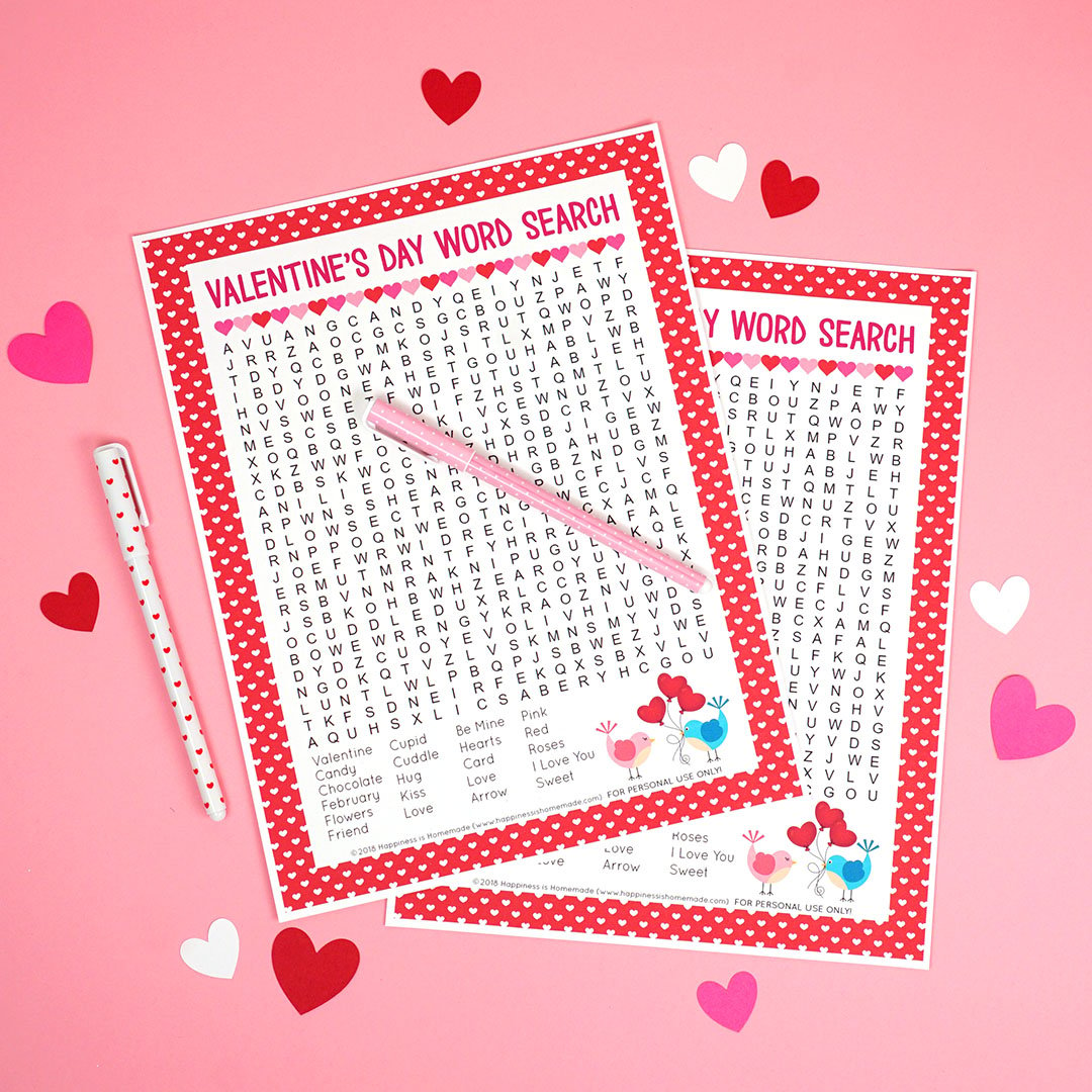 This sweet Valentine's Day Word Search printable puzzle is a ton of fun for kids of all ages! Perfect for teachers, families, classroom parents, Scout leaders, and more! Kids and adults alike will love this printable Valentine's Word Search!