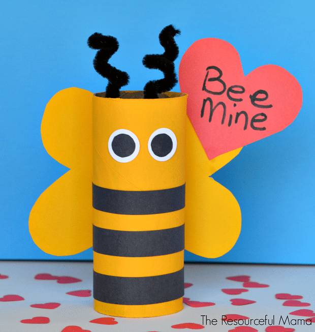 bee mine bee craft made from toilet paper tube 