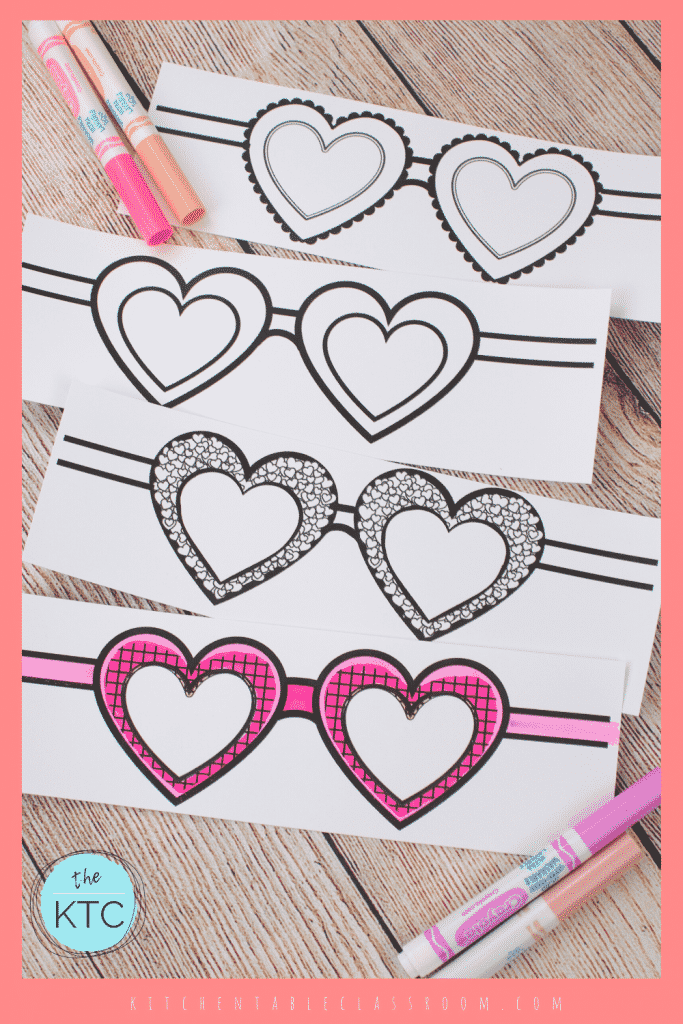 heart glasses printable sunglasses for valentine's day