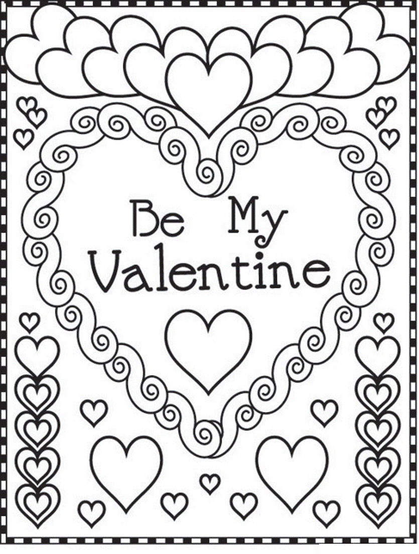 Printable Coloring Valentine 7