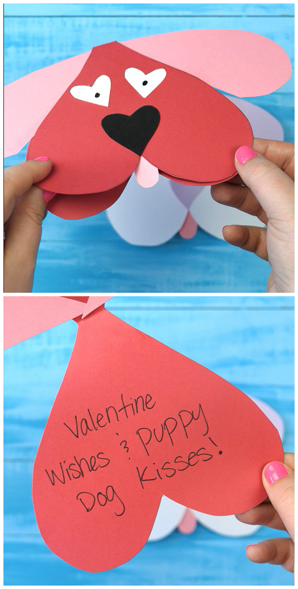 valentine's day folding dog card